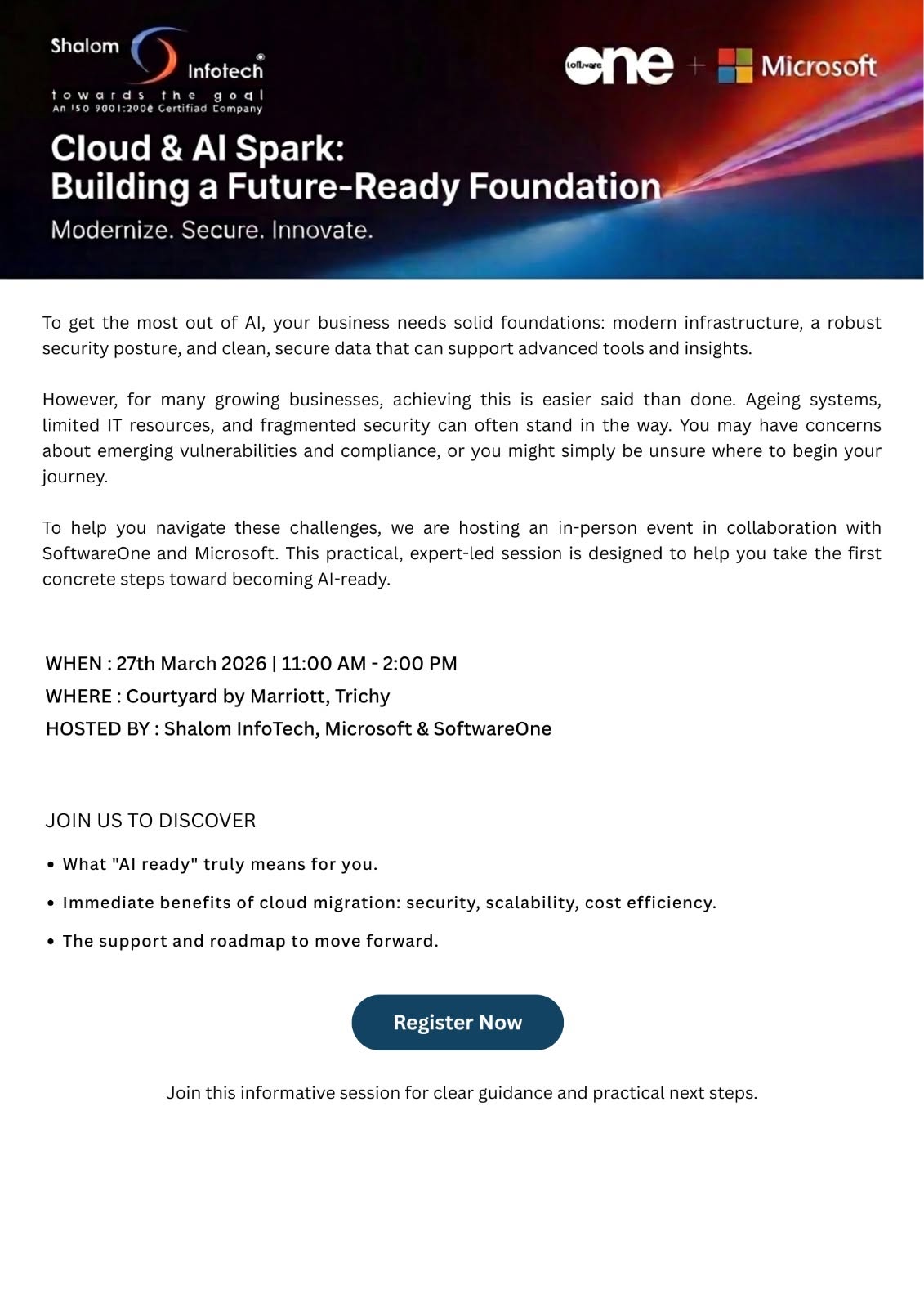 Cloud and AI Spark Event Trichy
