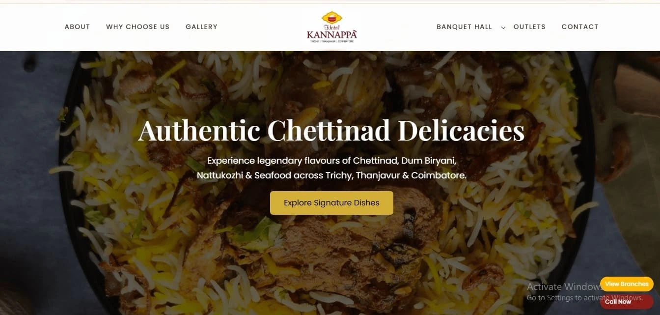 Hotel Kannappa – Authentic Chettinad Delicacies Trichy Thanjavur Coimbatore